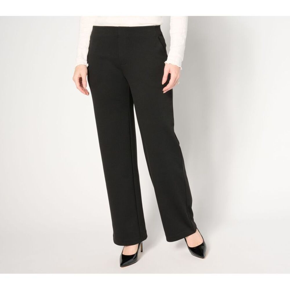 NIC+ZOE Women's Pants Sz S Nic+Zoe Drapey Ponte Wide Leg Pant Black A662025